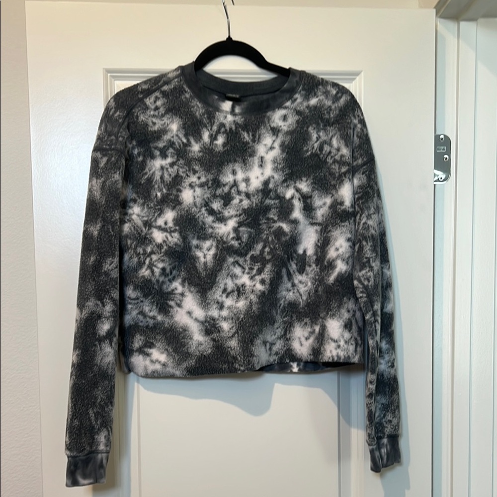 Grey Black & White Tie-Dye Long Sleeve Top Swearer